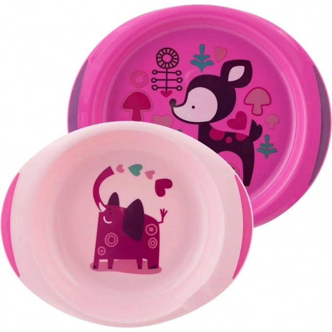 Набор тарелок CHICCO 12м+ розовый 16002100000