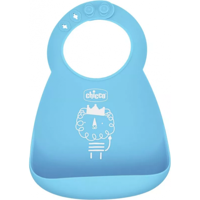 Нагрудник силиконовый CHICCO EASY ROLL BLUE 00010219200000