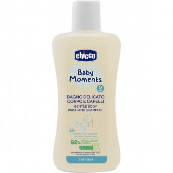 Нежная пена для тела и волос CHICCO BABY MOMENTS 0м+, 200 мл