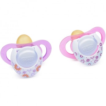 Пустышка латексная CHICCO PHYSIO COMPACT 6-16м розовая 2 шт