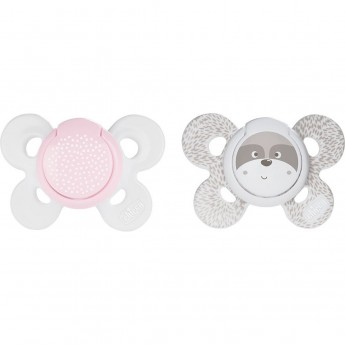 Пустышка силиконовая CHICCO PHYSIO COMFORT 0-6м розовая 2 шт