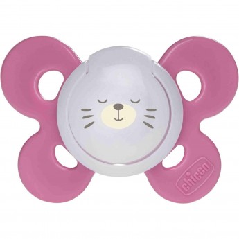 Пустышка силиконовая CHICCO PHYSIO COMFORT 16-36м розовая светящаяся Пустышка силиконовая CHICCO PHYSIO COMFORT 16-36м розовая светящаяся