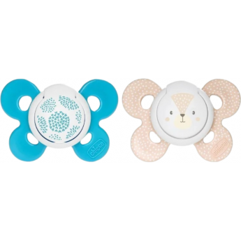 Пустышка силиконовая CHICCO PHYSIO COMFORT 6-16м голубая 2 шт