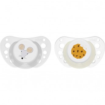 Пустышка силиконовая CHICCO PHYSIOFORMA AIR gray lumi 16-36 мес 2 шт