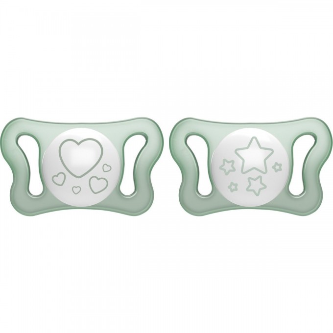Пустышка силиконовая CHICCO PHYSIOFORMA MICRO Glow 0-2 мес 2 шт 00075126410000