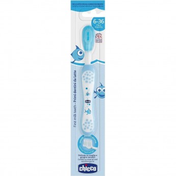 Зубная щетка CHICCO голубая, 6-36м